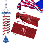 American Flag Wind Chimes for Outside, Wind Chime for Mothers Day