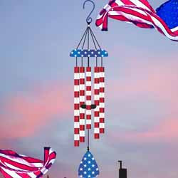 American Flag Wind Chimes for Outside, Wind Chime for Mothers Day